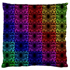 Rainbow Grid Form Abstract Large Flano Cushion Case (one Side)