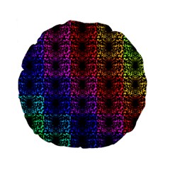 Rainbow Grid Form Abstract Standard 15  Premium Flano Round Cushions