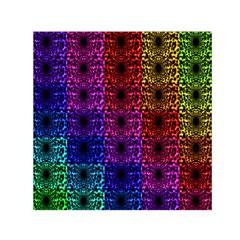 Rainbow Grid Form Abstract Small Satin Scarf (square)