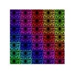 Rainbow Grid Form Abstract Small Satin Scarf (Square) Front