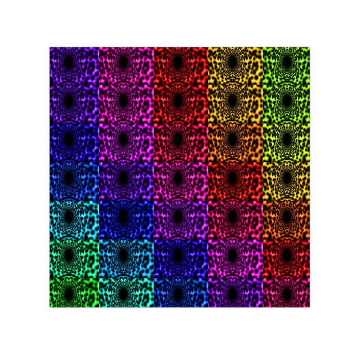 Rainbow Grid Form Abstract Small Satin Scarf (Square)