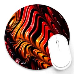 Fractal Mathematics Abstract Round Mousepads by Simbadda