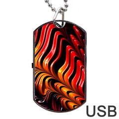 Fractal Mathematics Abstract Dog Tag Usb Flash (two Sides)