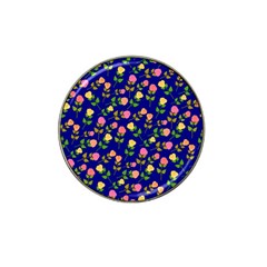 Flowers Roses Floral Flowery Blue Background Hat Clip Ball Marker by Simbadda