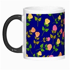 Flowers Roses Floral Flowery Blue Background Morph Mugs