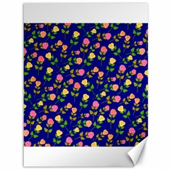 Flowers Roses Floral Flowery Blue Background Canvas 36  X 48  