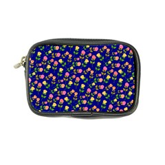 Flowers Roses Floral Flowery Blue Background Coin Purse by Simbadda