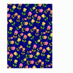 Flowers Roses Floral Flowery Blue Background Large Garden Flag (two Sides)