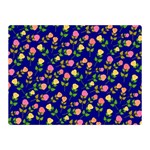 Flowers Roses Floral Flowery Blue Background Double Sided Flano Blanket (Mini)  35 x27  Blanket Front