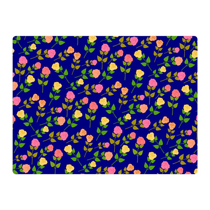 Flowers Roses Floral Flowery Blue Background Double Sided Flano Blanket (Mini) 