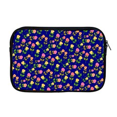 Flowers Roses Floral Flowery Blue Background Apple Macbook Pro 17  Zipper Case