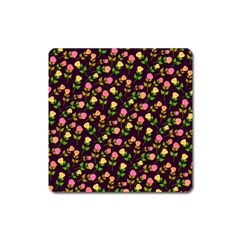 Flowers Roses Floral Flowery Square Magnet by Simbadda