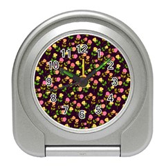 Flowers Roses Floral Flowery Travel Alarm Clocks