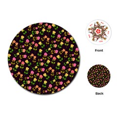 Flowers Roses Floral Flowery Playing Cards (round) 