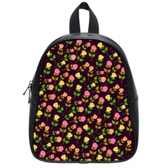 Flowers Roses Floral Flowery School Bags (small)  by Simbadda