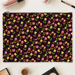 Flowers Roses Floral Flowery Cosmetic Bag (xxxl)  by Simbadda