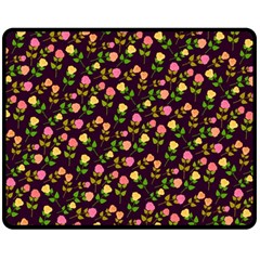 Flowers Roses Floral Flowery Double Sided Fleece Blanket (medium) 