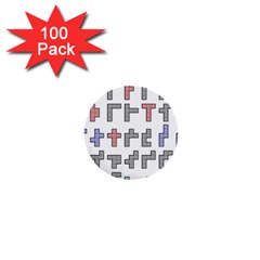 Hexominos 1  Mini Buttons (100 Pack) 