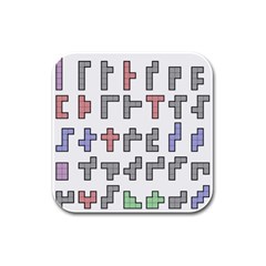 Hexominos Rubber Square Coaster (4 Pack) 