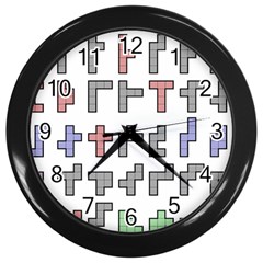 Hexominos Wall Clocks (black)