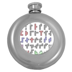 Hexominos Round Hip Flask (5 Oz)