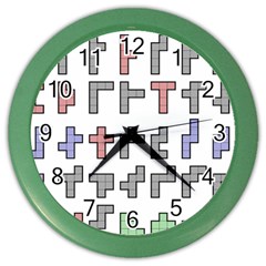 Hexominos Color Wall Clocks