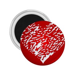 Heart Design Love Red 2 25  Magnets