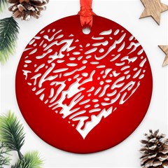 Heart Design Love Red Ornament (round)