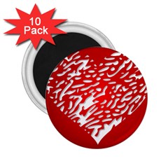 Heart Design Love Red 2 25  Magnets (10 Pack)  by Simbadda