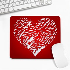 Heart Design Love Red Large Mousepads by Simbadda