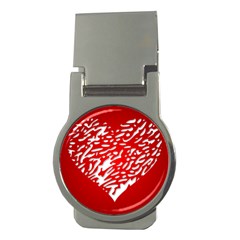 Heart Design Love Red Money Clips (round)  by Simbadda