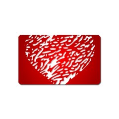 Heart Design Love Red Magnet (name Card)