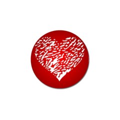 Heart Design Love Red Golf Ball Marker by Simbadda