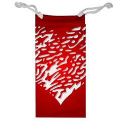 Heart Design Love Red Jewelry Bag