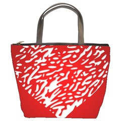 Heart Design Love Red Bucket Bags