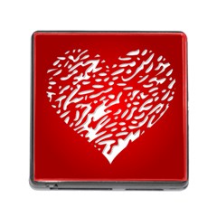 Heart Design Love Red Memory Card Reader (square) by Simbadda