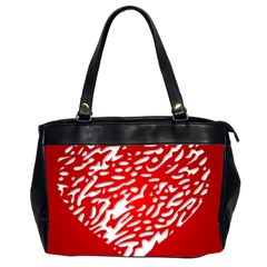 Heart Design Love Red Office Handbags (2 Sides)  by Simbadda