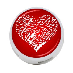 Heart Design Love Red 4-port Usb Hub (one Side) by Simbadda