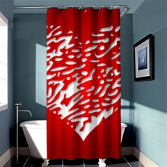 Heart Design Love Red Shower Curtain 36  X 72  (stall)  by Simbadda