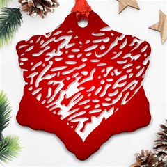 Heart Design Love Red Snowflake Ornament (two Sides)