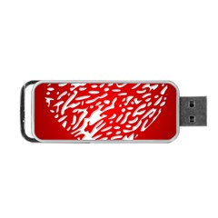 Heart Design Love Red Portable Usb Flash (one Side)