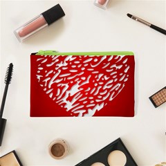 Heart Design Love Red Cosmetic Bag (xs)