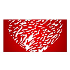 Heart Design Love Red Satin Shawl