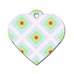 Color Square Dog Tag Heart (One Side) Front