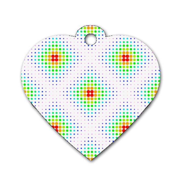 Color Square Dog Tag Heart (One Side)