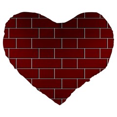 Flemish Bond Large 19  Premium Flano Heart Shape Cushions by Simbadda