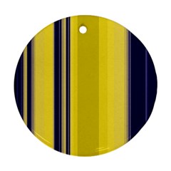 Yellow Blue Background Stripes Ornament (round) by Simbadda