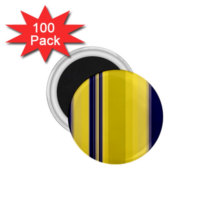 Yellow Blue Background Stripes 1.75  Magnets (100 pack) 