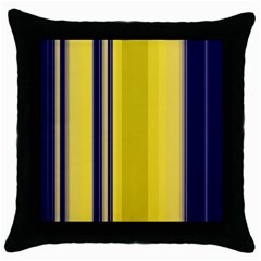 Yellow Blue Background Stripes Throw Pillow Case (Black)