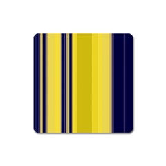 Yellow Blue Background Stripes Square Magnet